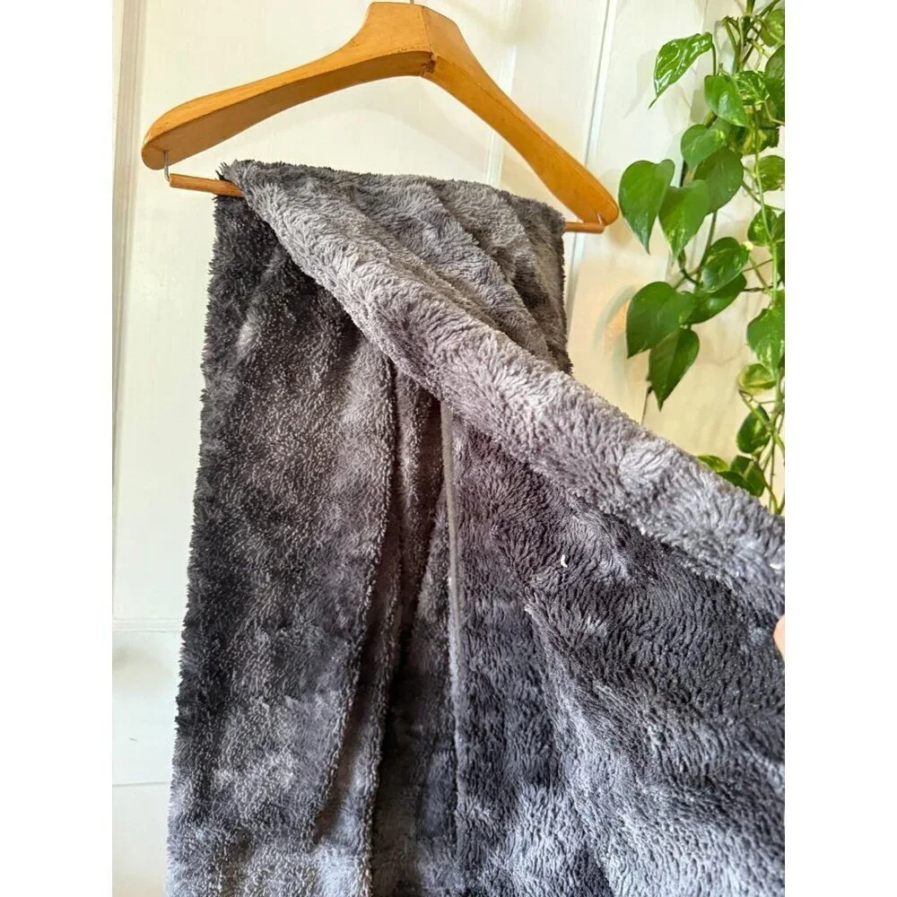 Large gray throw blanket
